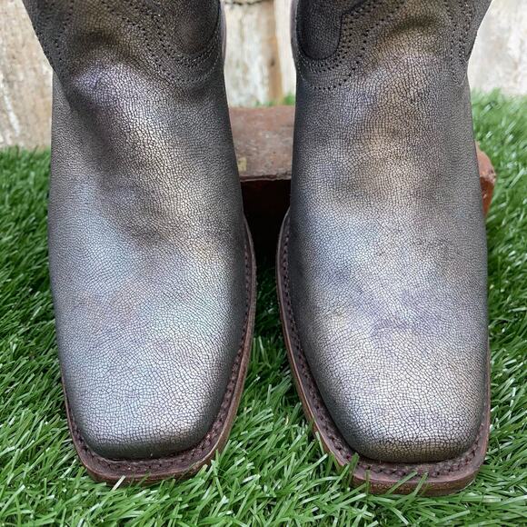 COFI Leathers Silver Oil Slick Spill Short Cowboy Boots Women's 7 - Picture 4 of 11